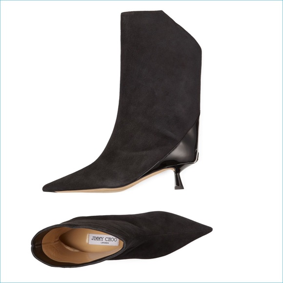 NIB Jimmy Choo Leather & Suede Vari 45 Ankle Boots - Picture 2 of 6